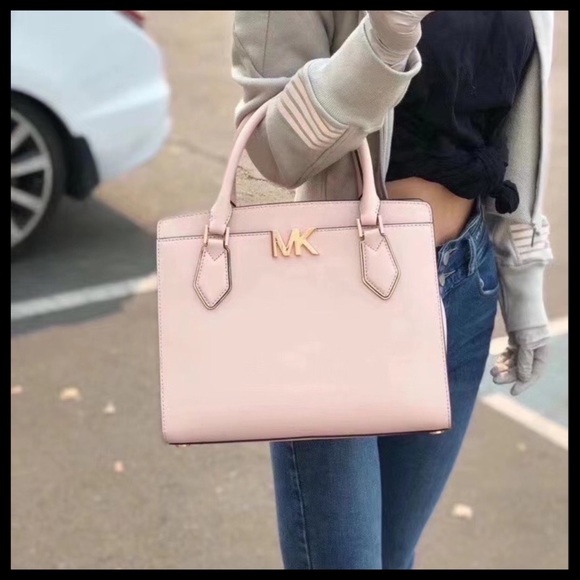 Michael Kors Handbags - MICHAEL KORS Mott Large Satchel Color: Pink (Powder Blush)
